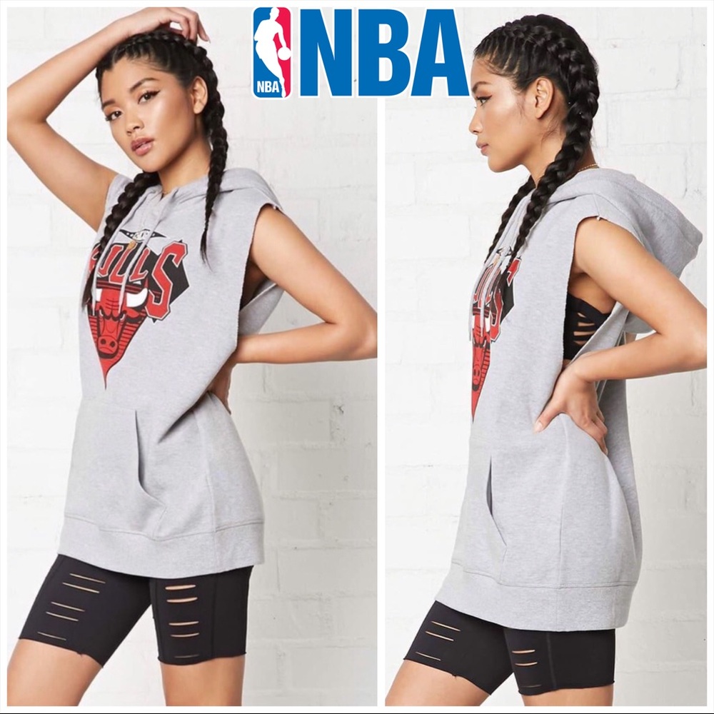 🎇NBA Bulls Sleeveless Muscle Hoodie M